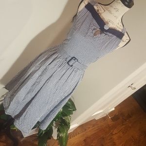 blue rockabilly swig dance car show dress